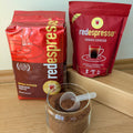 25g Messlöffel, der eine Dosis von 14 g Rooibos Espresso abmisst. 