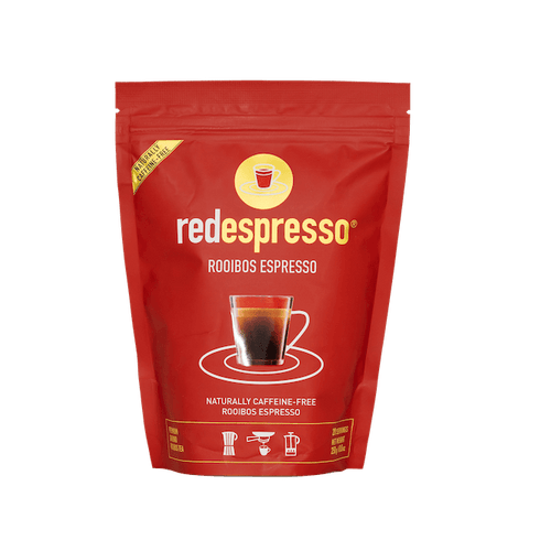 Red espresso Packung 250 g aus Südafrika in Deutschland transpartener Hintergrund - Rooibos Espresso - Rooibesso in Deutschland