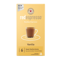 Red espresso Vanilla Packung - 10 Kapseln für Nespressomaschine - Produktfoto auf weißem Hintergrund - Verkauft von Rooibesso in Deutschland